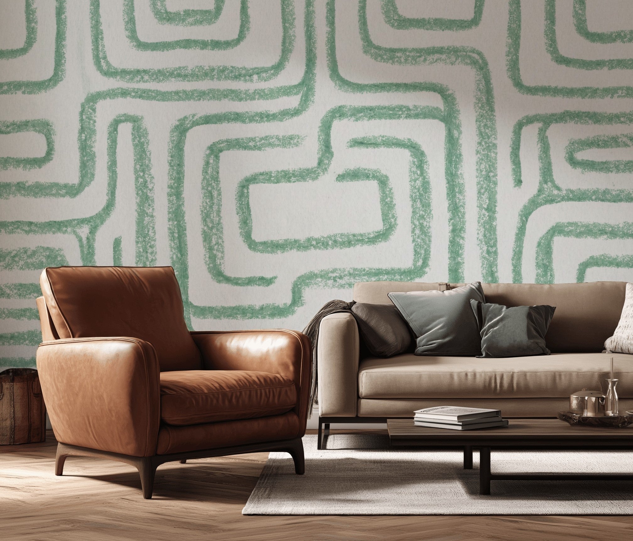 White Background Wallpaper Minimal Removable Geometric Wall Decor