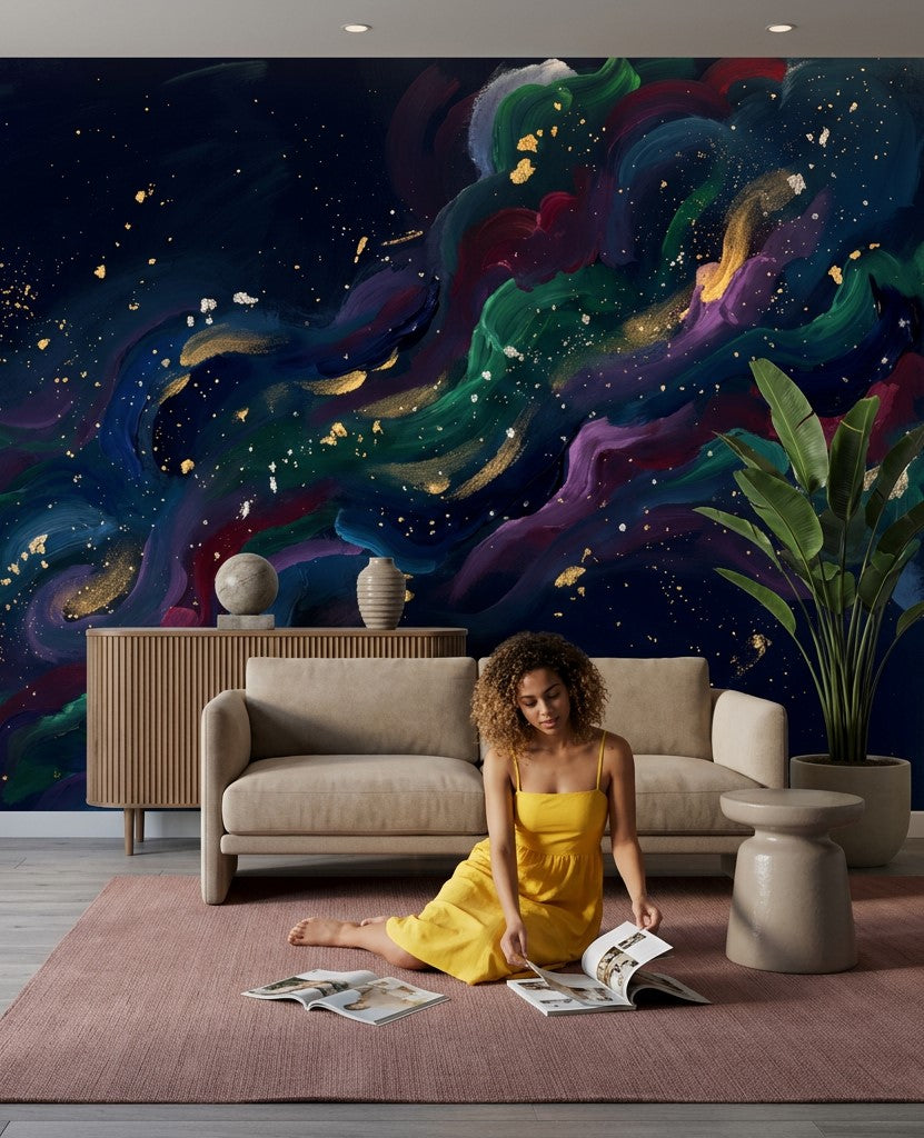 Abstract Wallpaper Nebula Galaxy Wall Mural