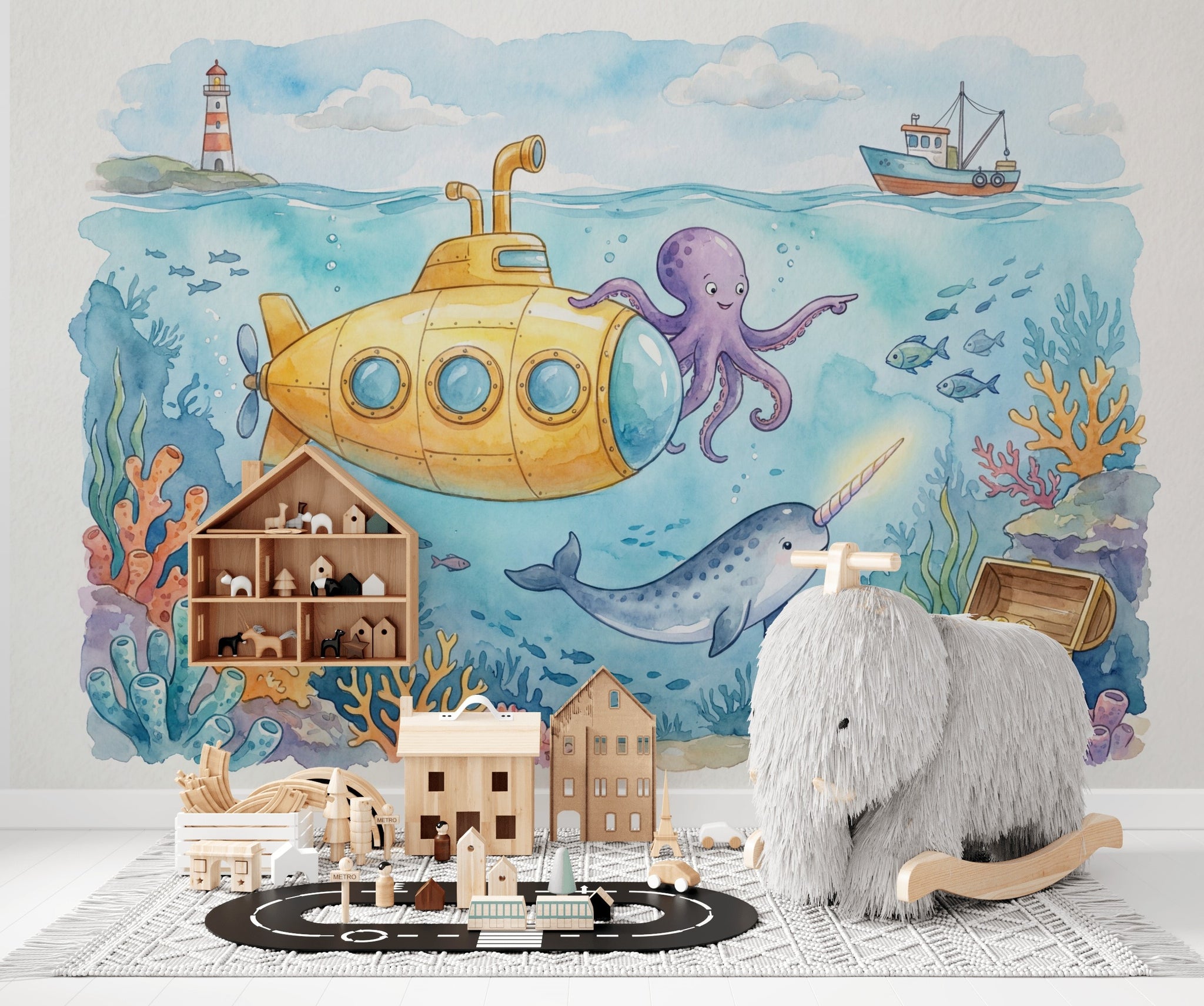 Submarine Wallpaper Underwater Ocean Wall Mural