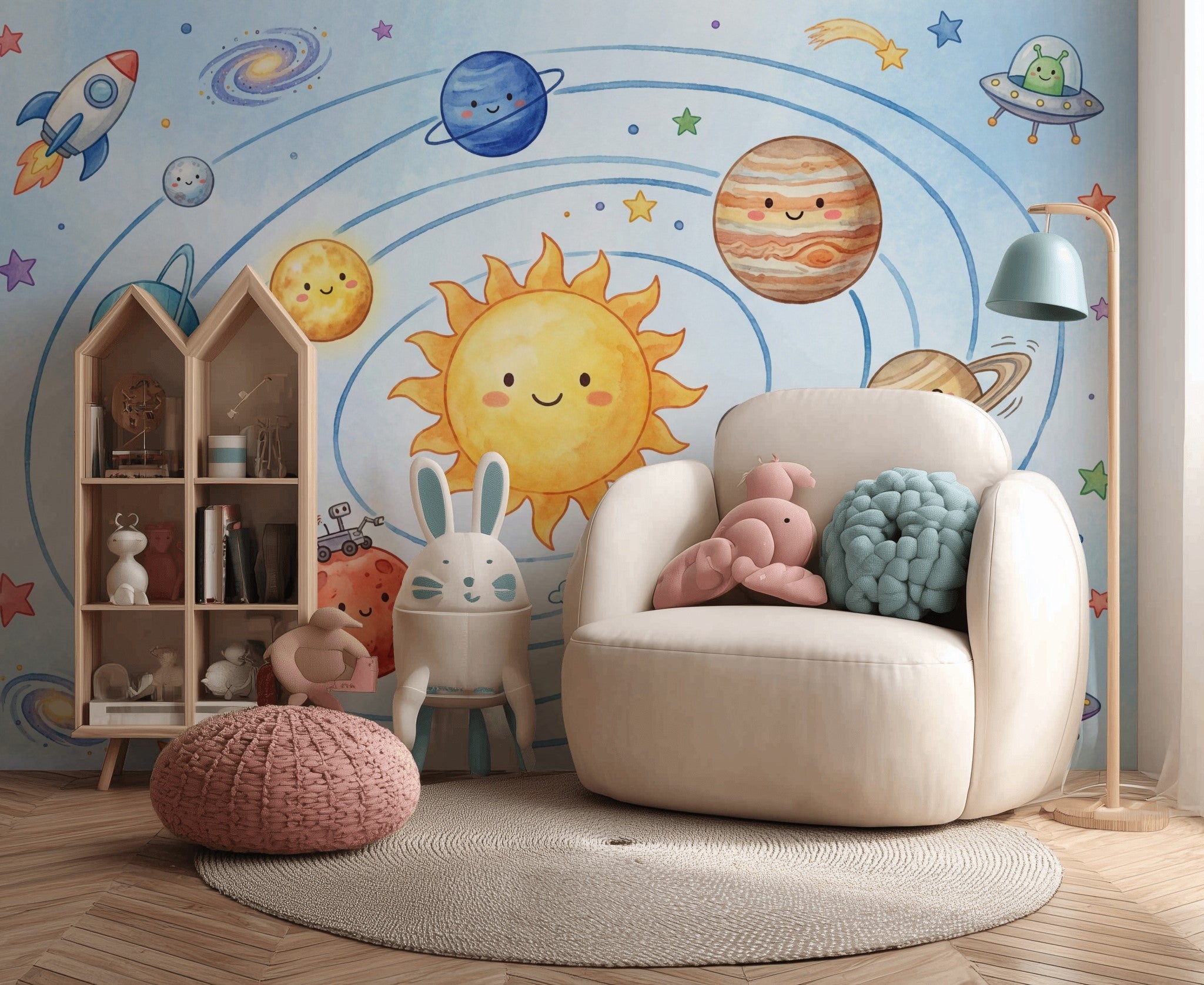Watercolor Texture Wallpaper Painted Wash Removable Soft Pigment Wall Decor