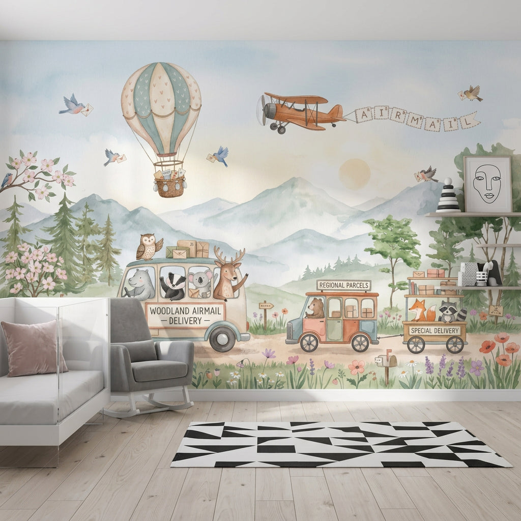 Hot Air Balloon Wallpaper Airship Removable Sky Wall Decor