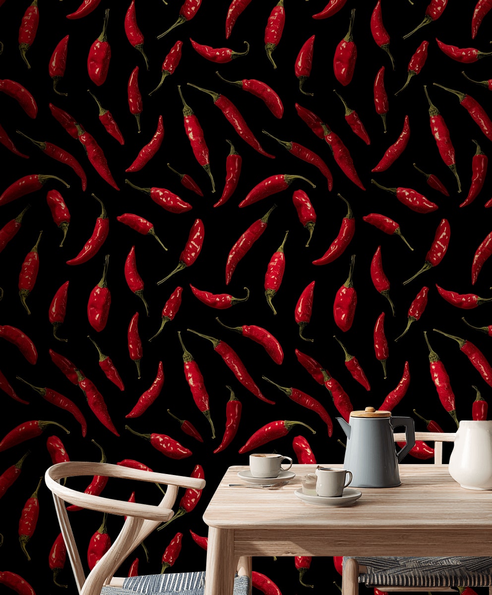 Solid Black Wallpaper Dark Modern Decorative Mural