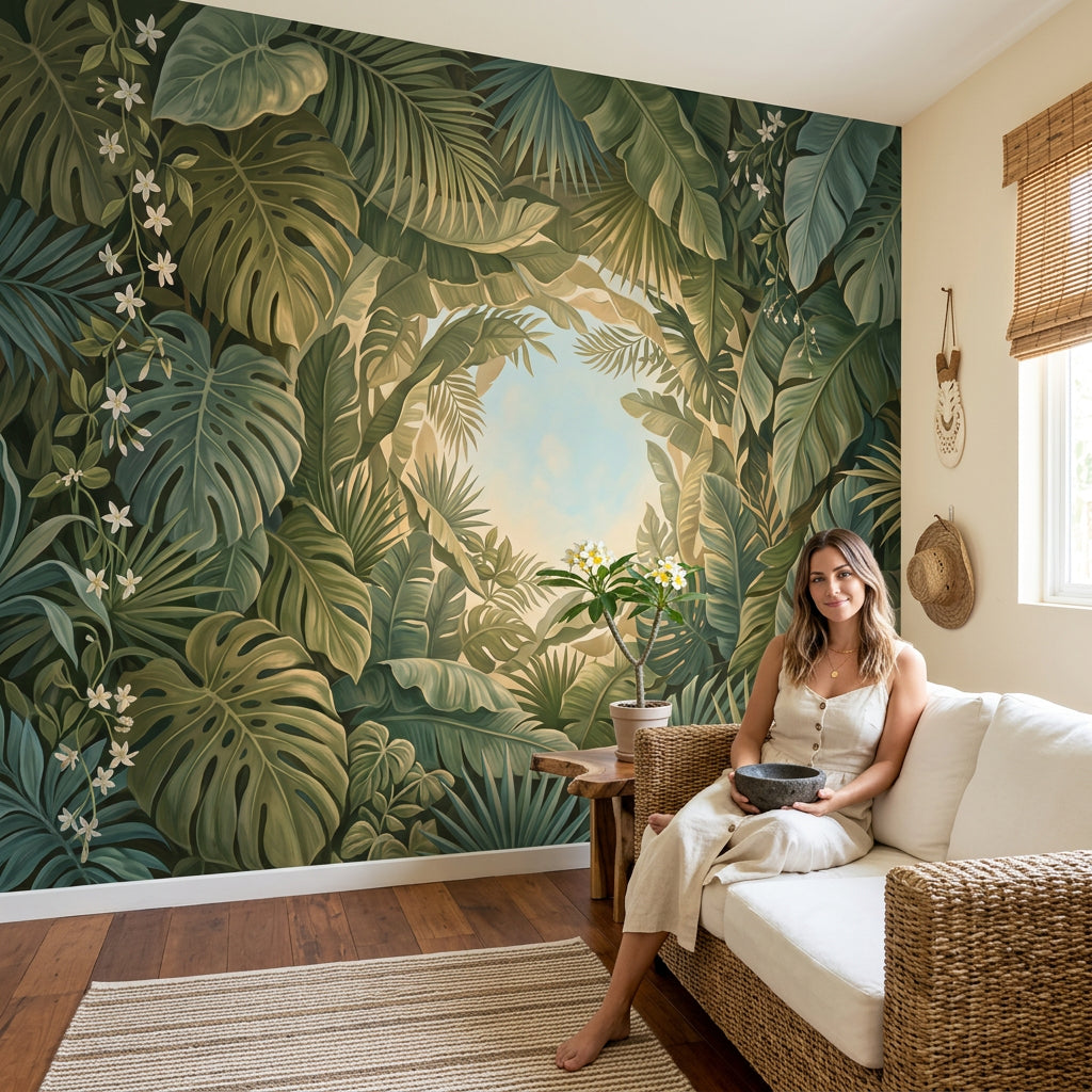 Tropical Foliage Wallpaper Botanical Leaves Monstera Wall Mural