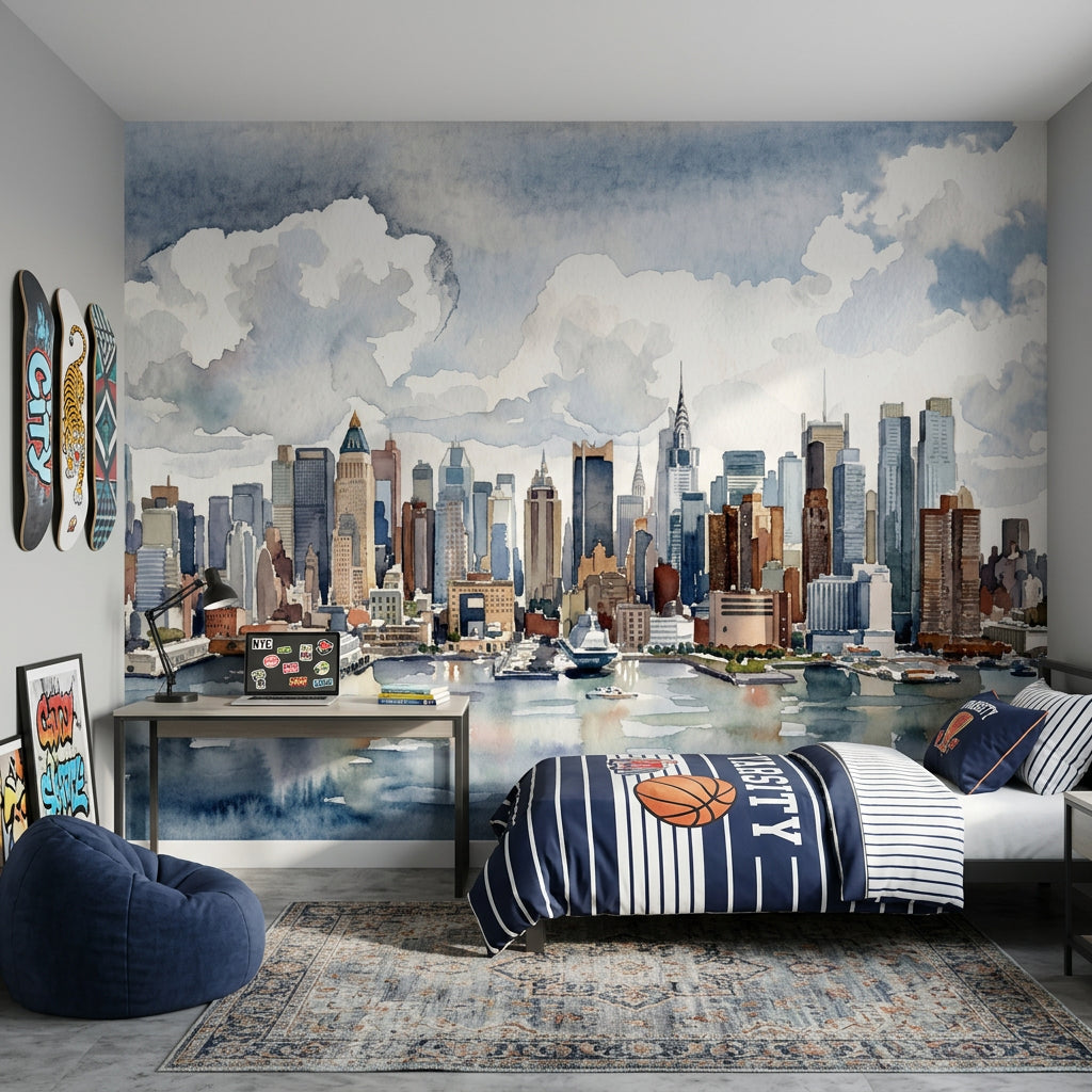 Cloudy Sky Wallpaper Overcast Stormy Wall Mural