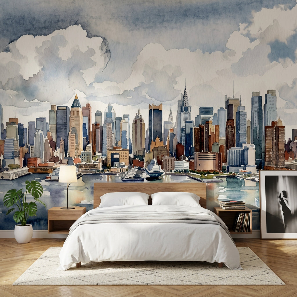 Cloudy Sky Wallpaper Overcast Stormy Wall Mural
