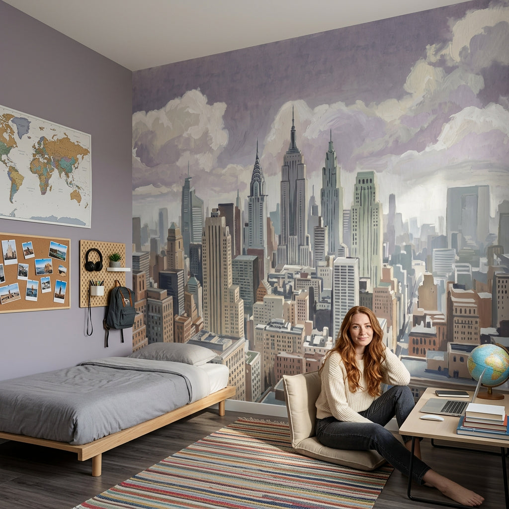 Cloudy Sky Wallpaper Overcast Removable Misty Wall Decor
