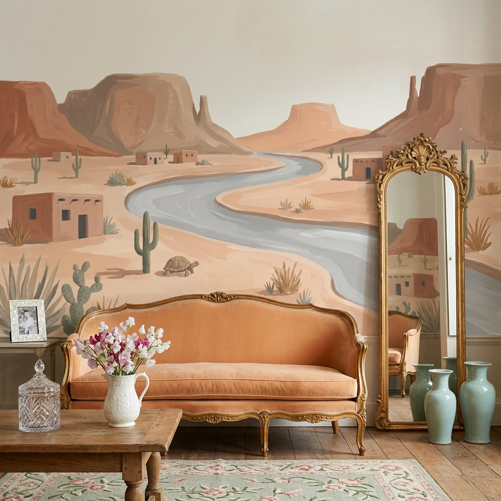 Desert Landscape Wallpaper Southwestern Removable Mesas And Buttes Wall Decor