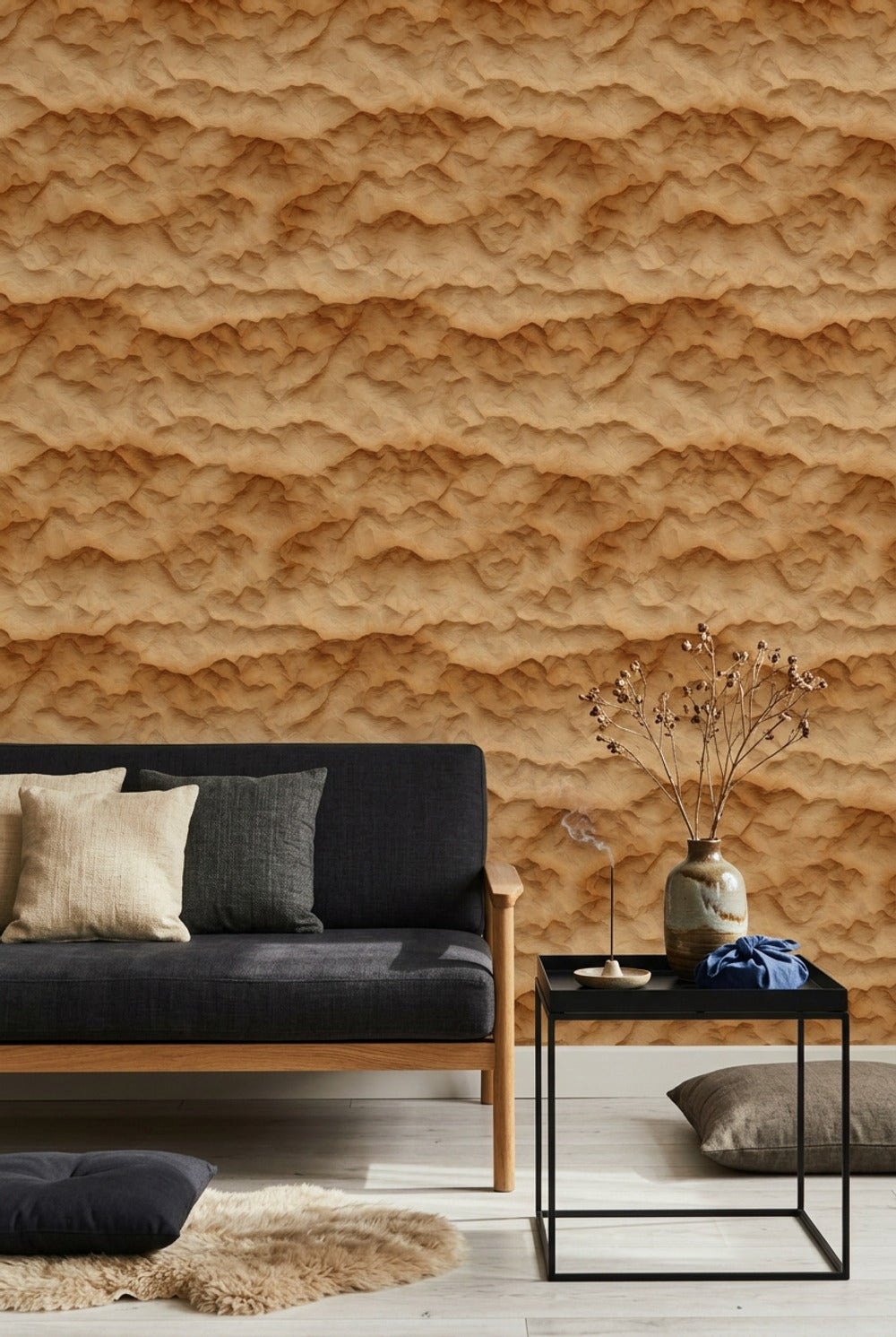 Abstract Terrain Wallpaper Topographic Contours Sand Dunes Decorative Mural