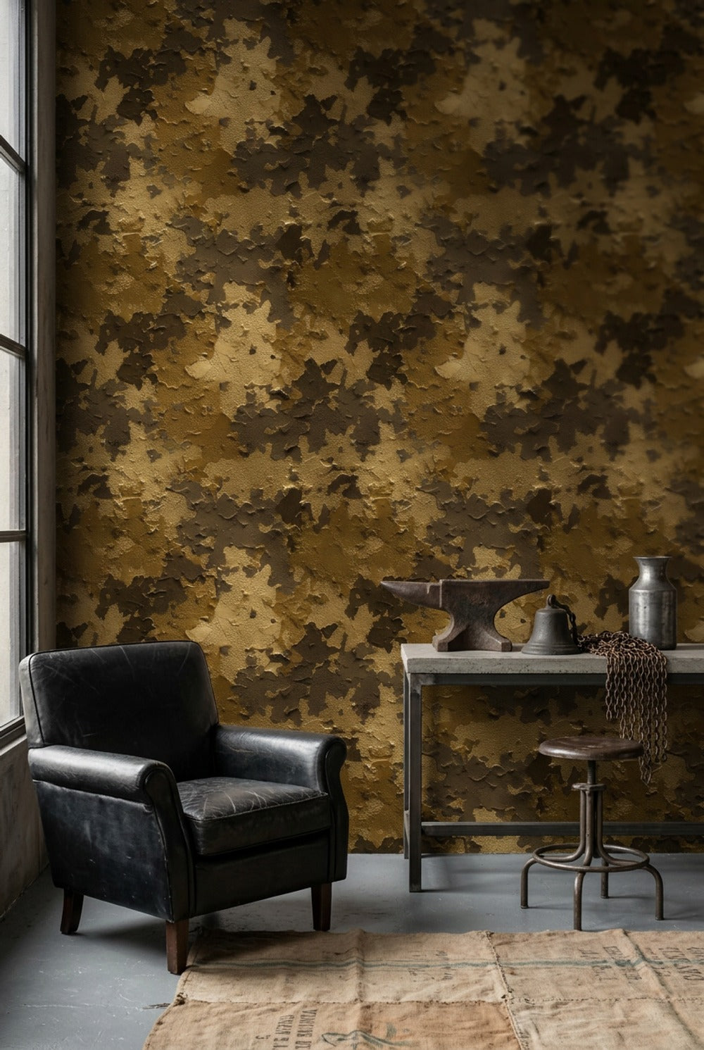 Peeling Paint Wallpaper Camouflage Abstract Removable Wall Decor