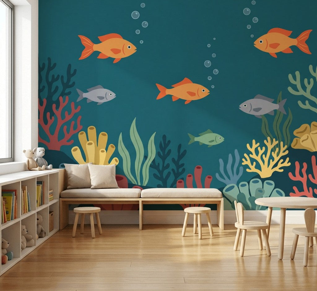 Underwater Wallpaper Ocean Fish Removable Wall Decor