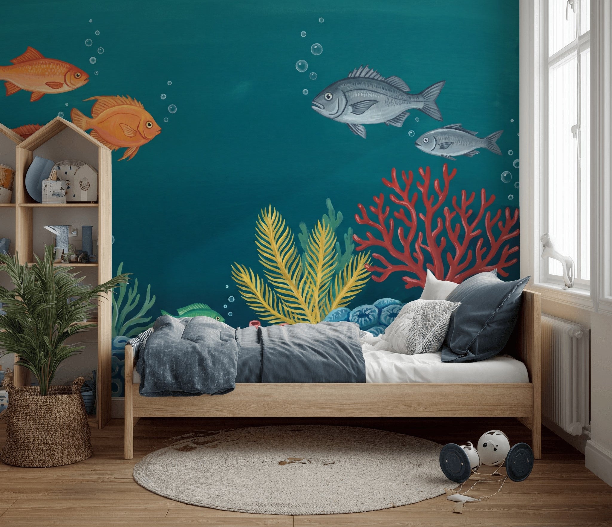 Coral Reef Wallpaper Underwater Removable Fish Wall Decor