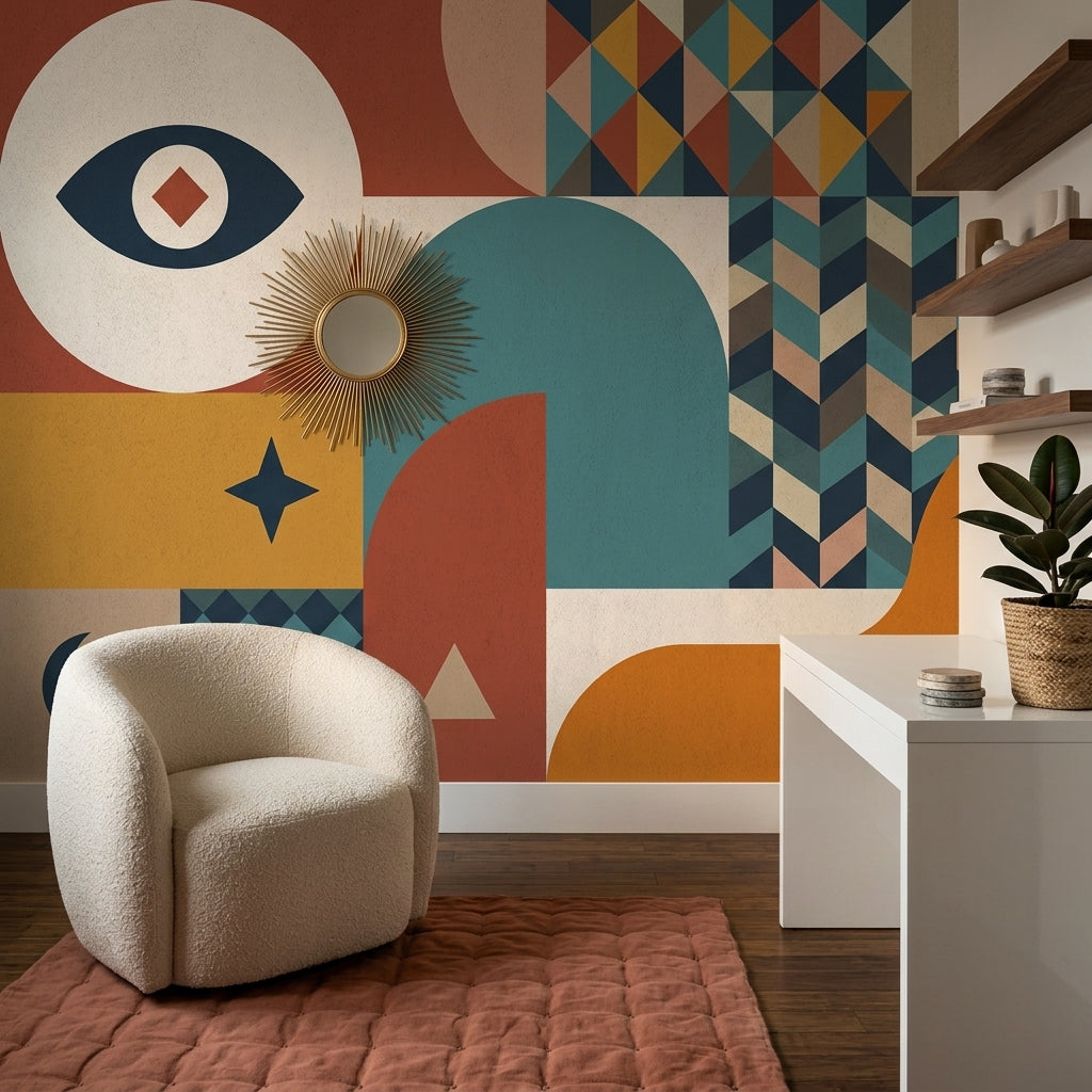 Mid-Century Modern Wallpaper Posters Removable Wall Decor