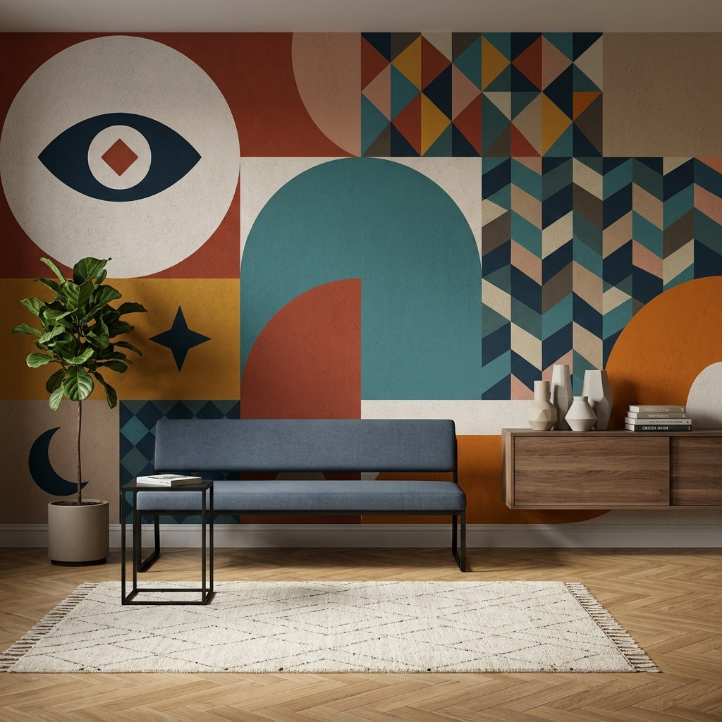 Mid-Century Modern Wallpaper Posters Removable Wall Decor