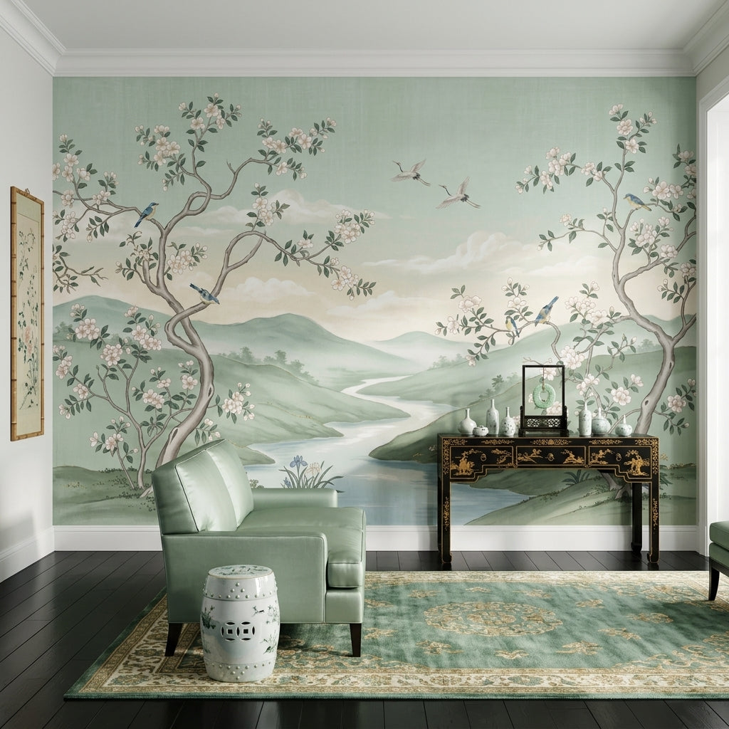 Muted Green Wallpaper Pastel Green Removable Sage Green Wall Decor