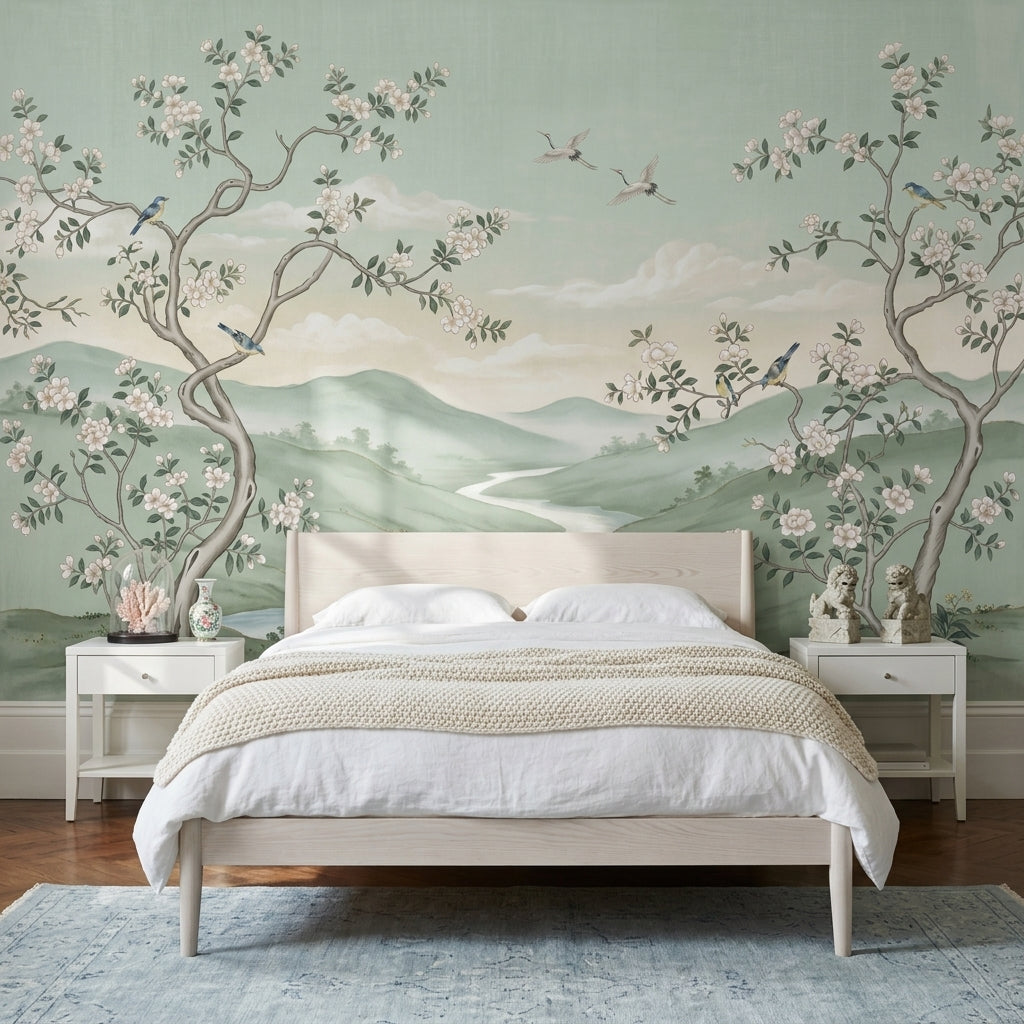 Muted Green Wallpaper Pastel Green Removable Sage Green Wall Decor