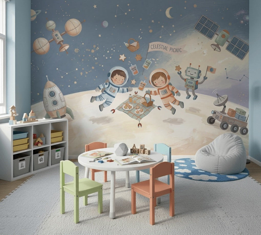 With Stars Wallpaper Starry Sky Removable Galaxy Wall Decor