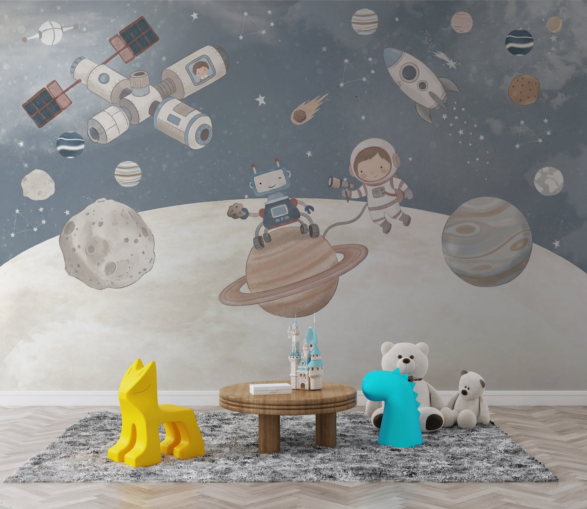 Astronaut Floating Wallpaper Space Explorer Galaxy Wall Mural