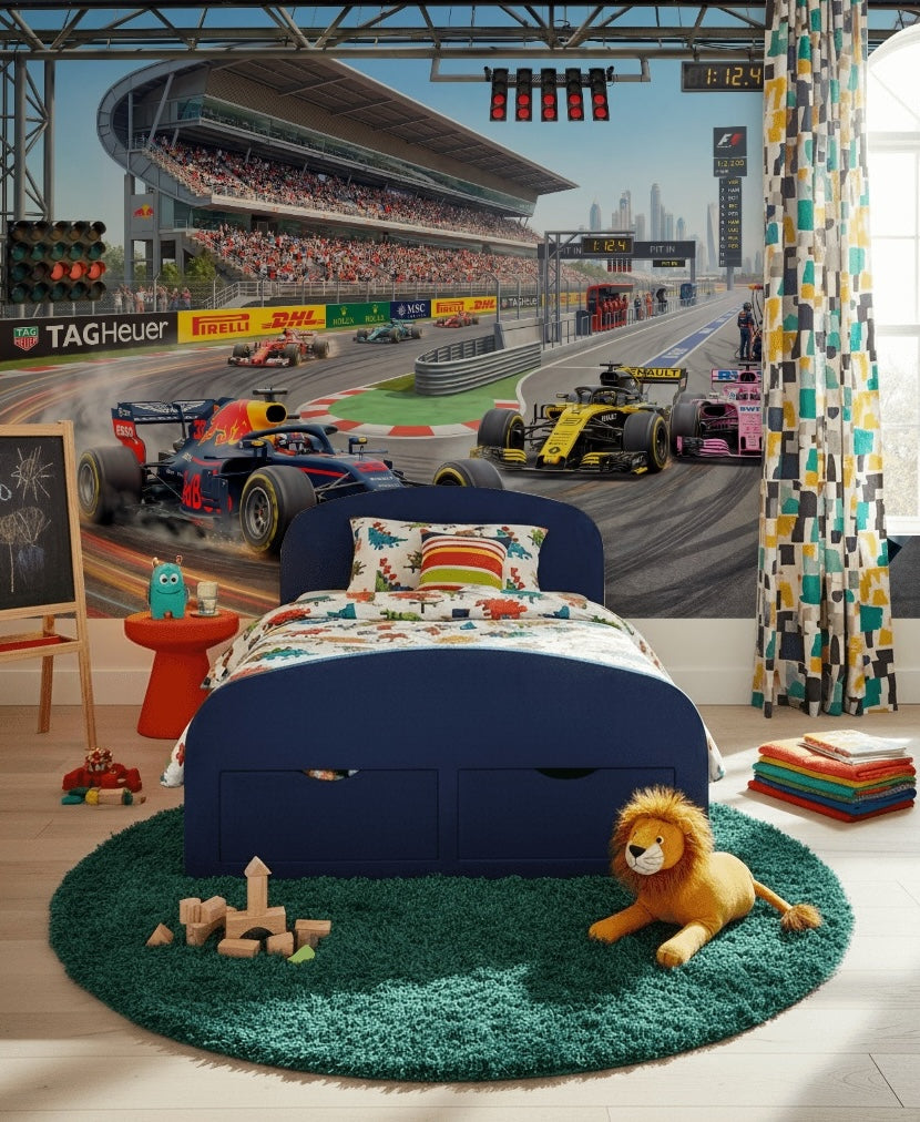 Formula 1 Wallpaper Race Track Pit Lane Removable Wall Decor