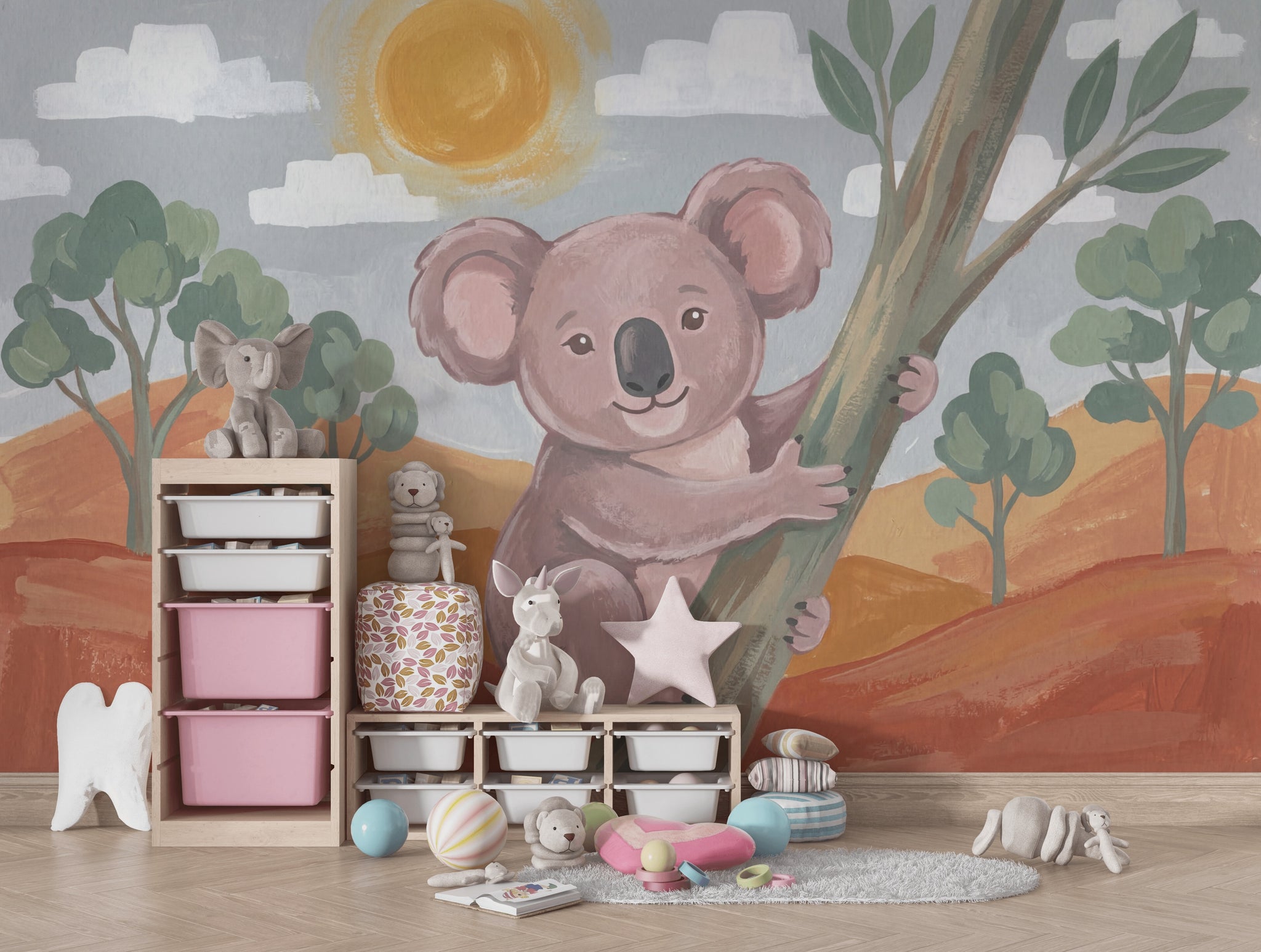 Koala Wallpaper Eucalyptus Tree Australian Outback Wall Mural