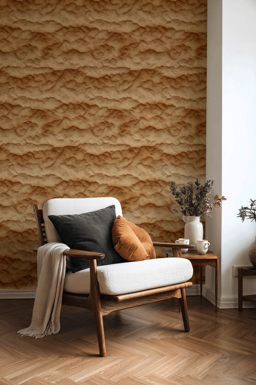Abstract Terrain Wallpaper Topographic Contours Sand Dunes Decorative Mural