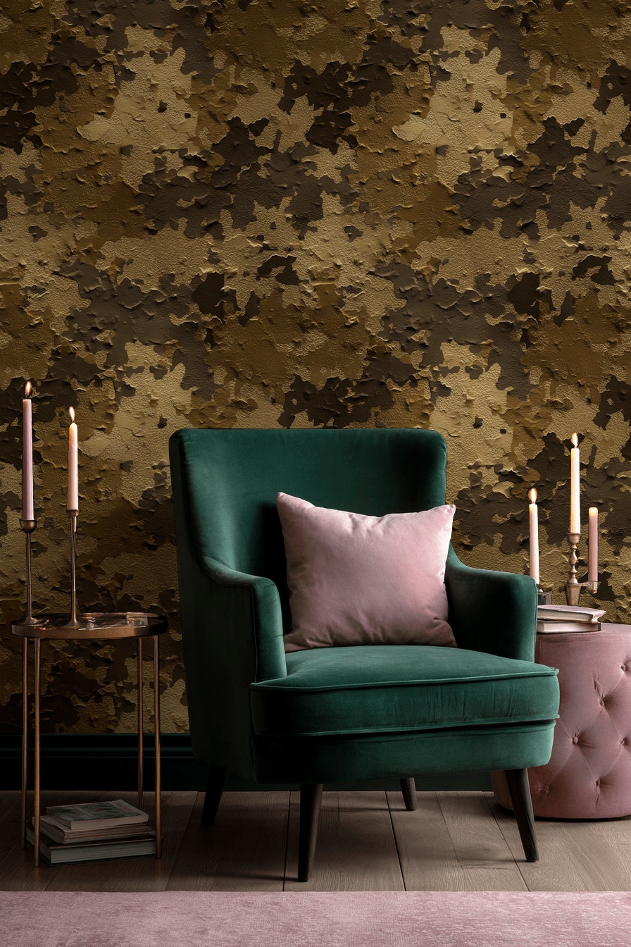 Peeling Paint Wallpaper Camouflage Abstract Removable Wall Decor
