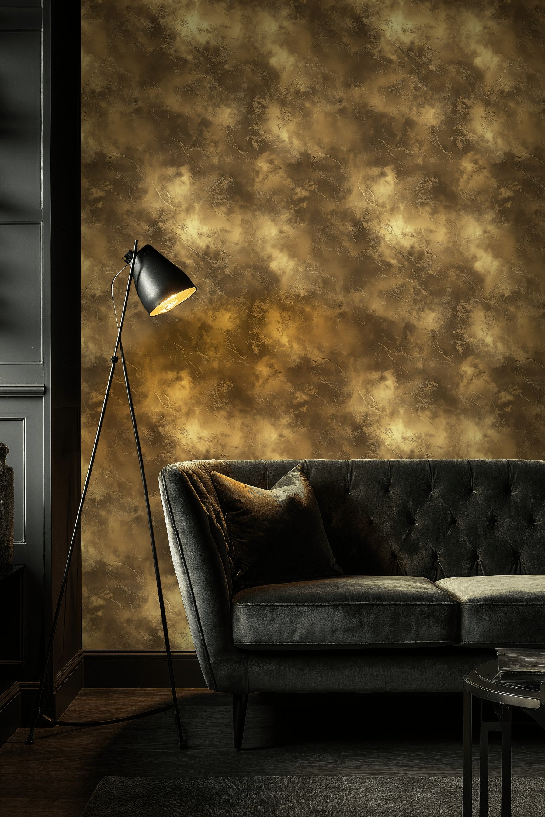 Metallic Gold Wallpaper Marble Texture Removable Abstract Stone Wall Decor