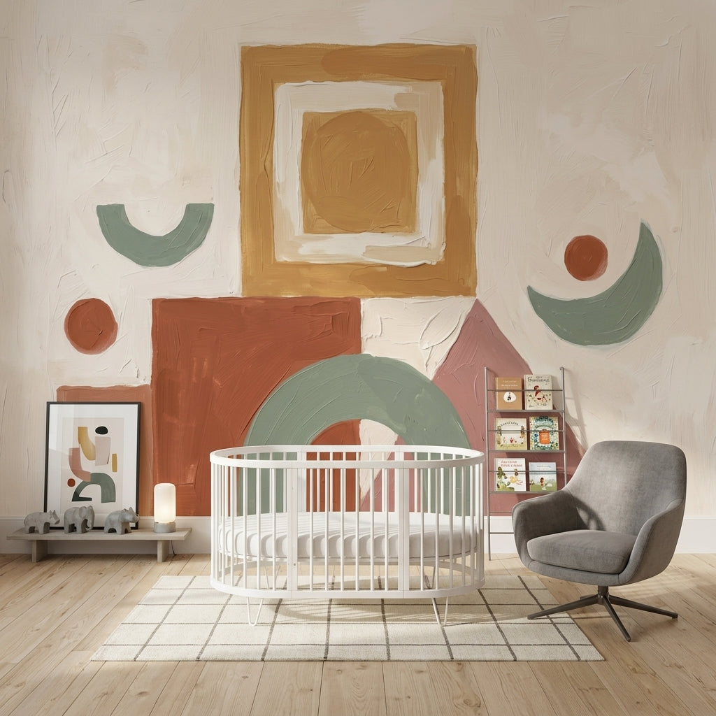 Abstract Wallpaper Geometric Earth Tones Removable Wall Decor