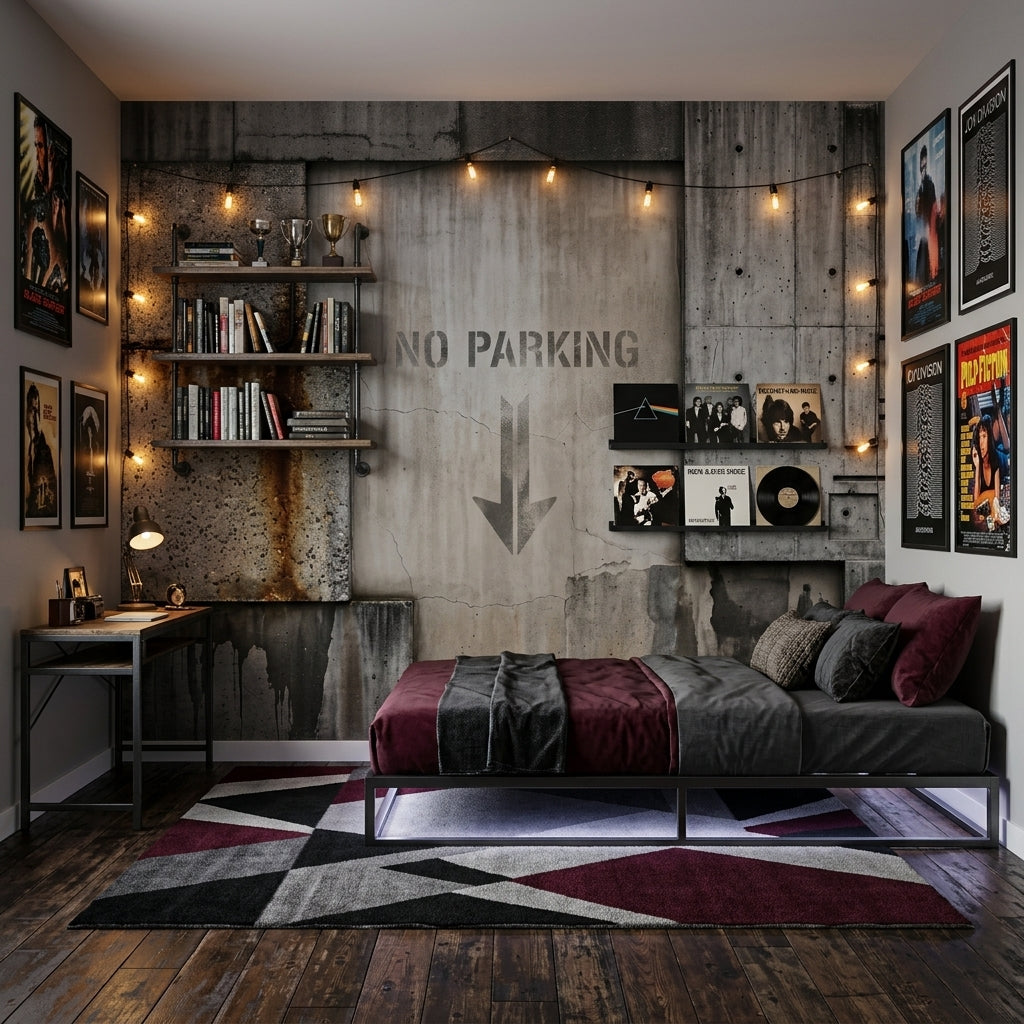 Concrete Wall Wallpaper Industrial Urban Removable Wall Decor