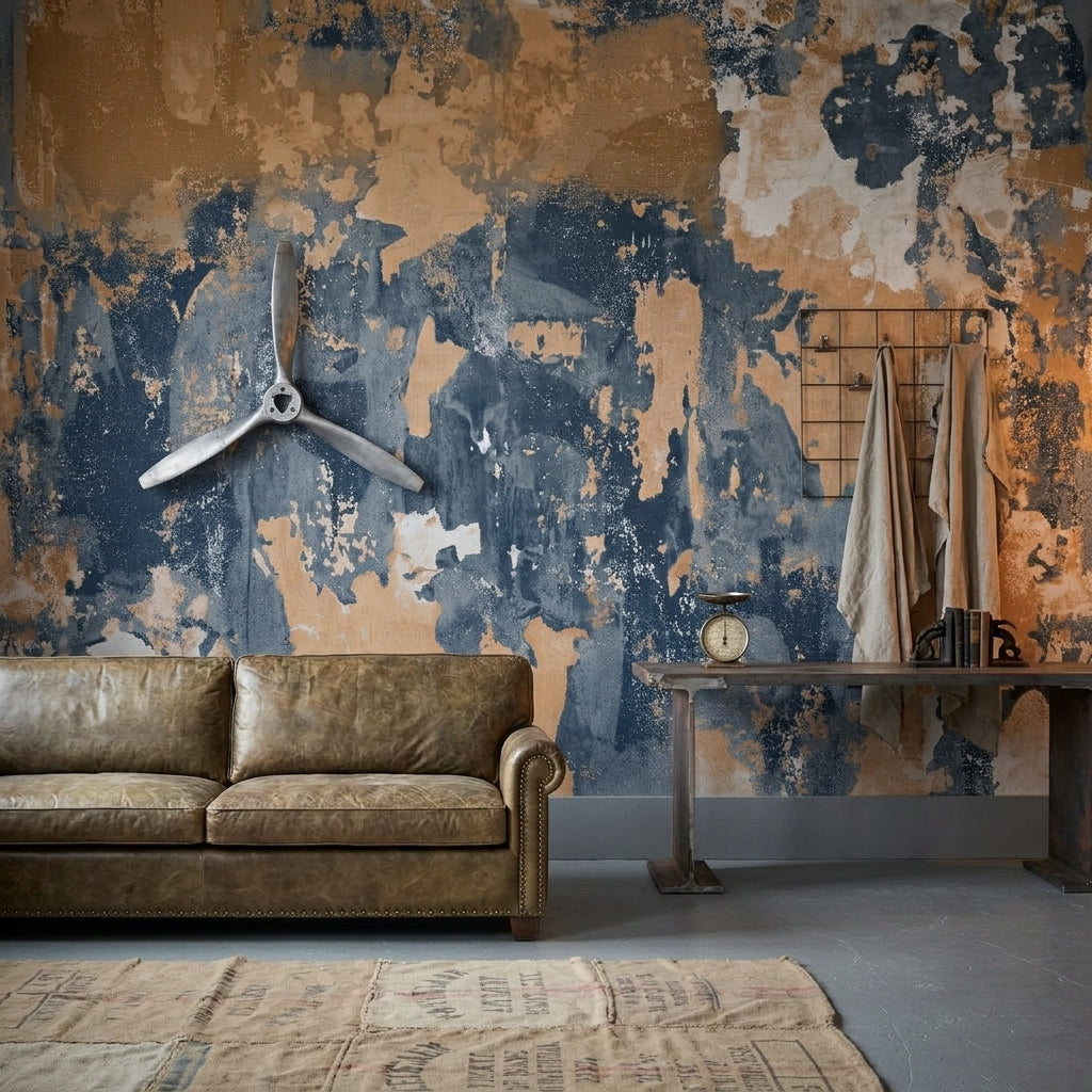 Concrete Wall Wallpaper Industrial Distressed Removable Wall Decor