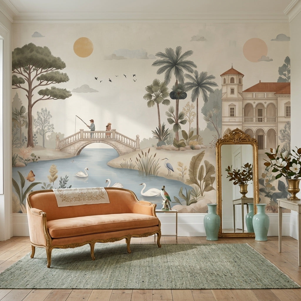 Walls Wallpaper Landscape River Removable Wall Decor
