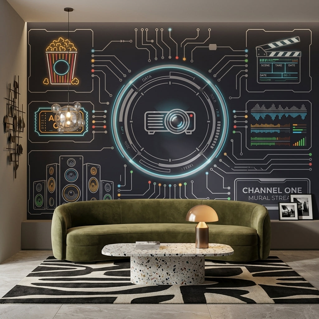 HUD Interface Wallpaper Circuit Board Futuristic Wall Mural