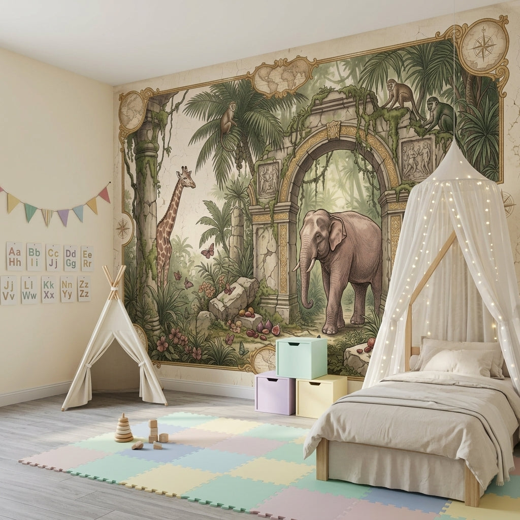 World Map Wallpaper Atlas Removable Cartography Wall Decor