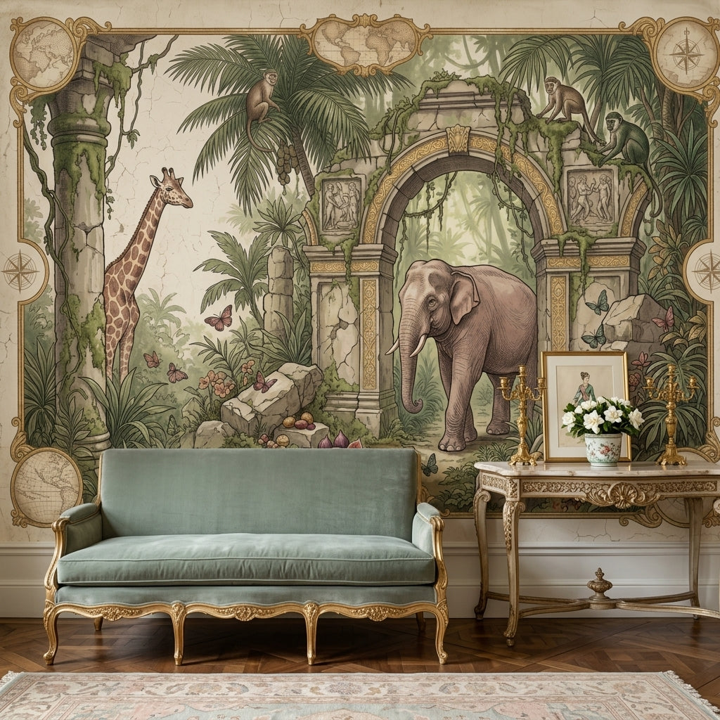 World Map Wallpaper Atlas Removable Cartography Wall Decor