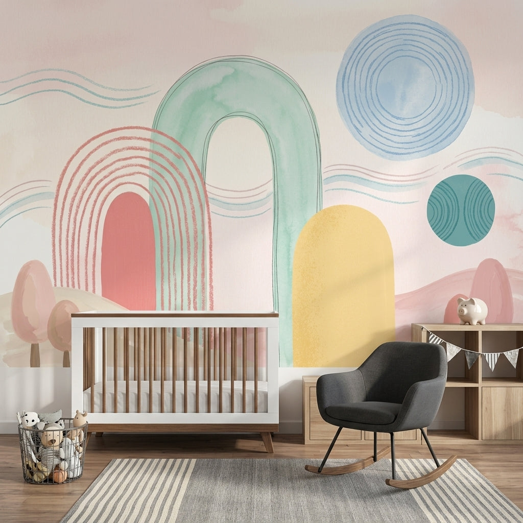 Watercolor Texture Wallpaper Pastel Removable Wall Decor