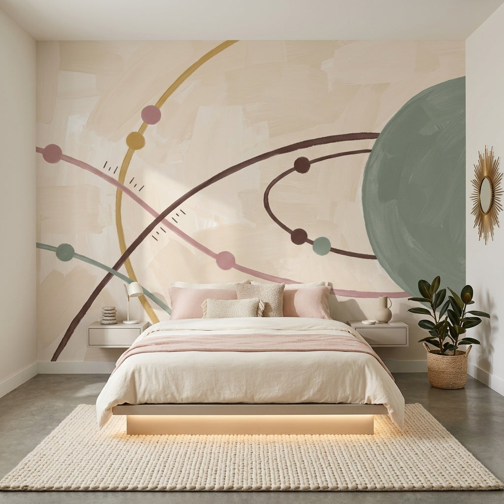 Mid Century Modern Wallpaper Retro Removable Modern Wall Decor