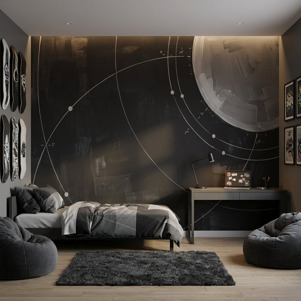 Astronomy Chart Wallpaper Orbit Lines Planet Removable Wall Decor