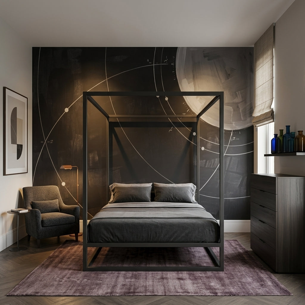 Astronomy Chart Wallpaper Orbit Lines Planet Removable Wall Decor