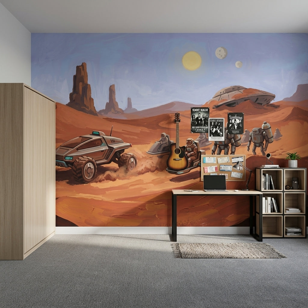Sci Fi Desert Wallpaper Alien Landscape Sand Dunes Wall Mural