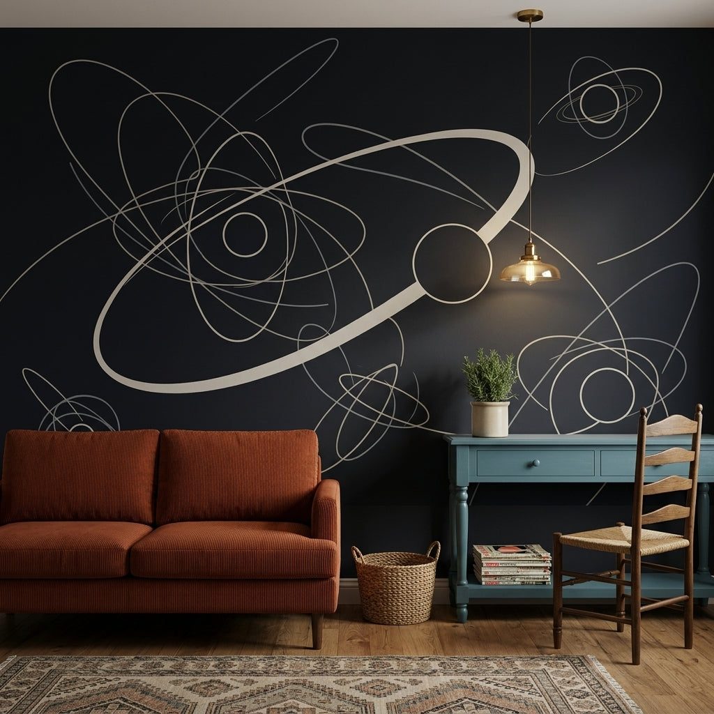 Mid Century Modern Wallpaper Minimalist Abstract Wall Mural