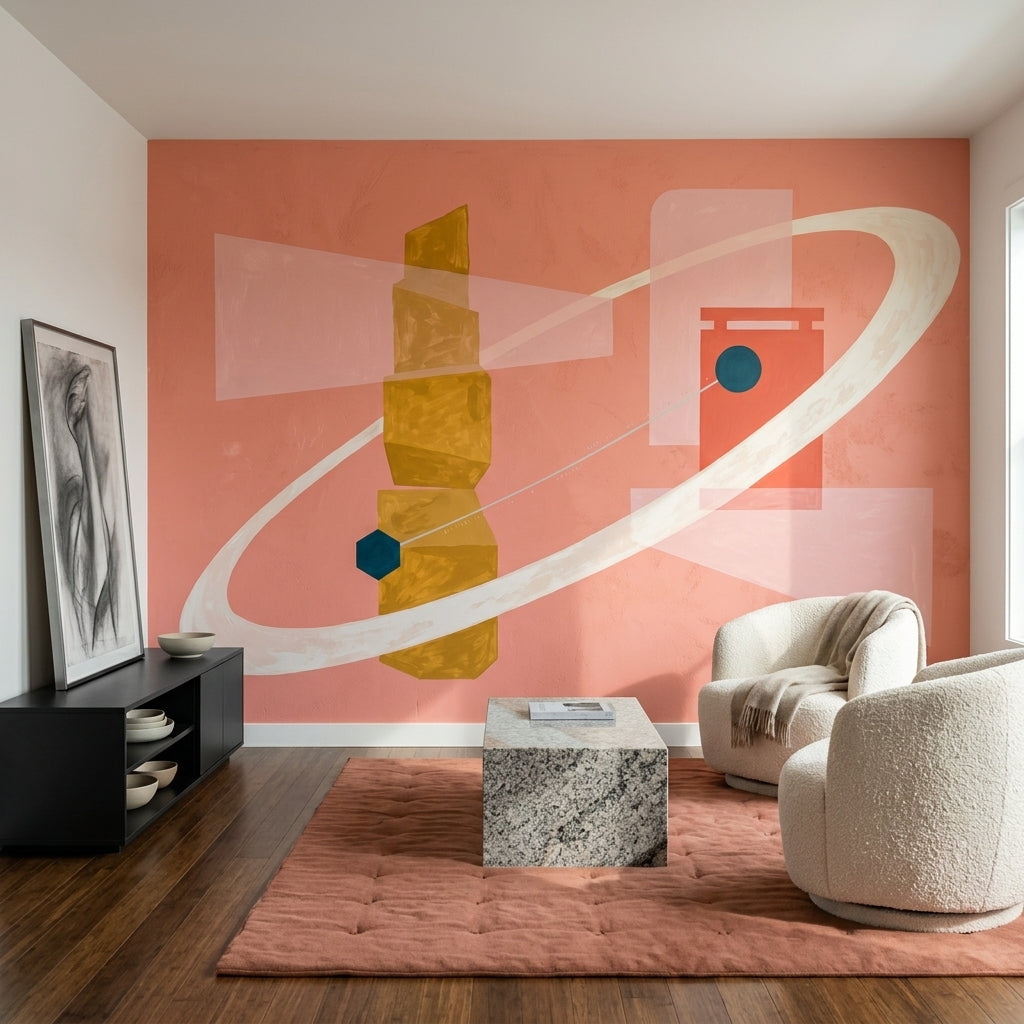 Mid Century Modern Wallpaper Totem Wall Mural