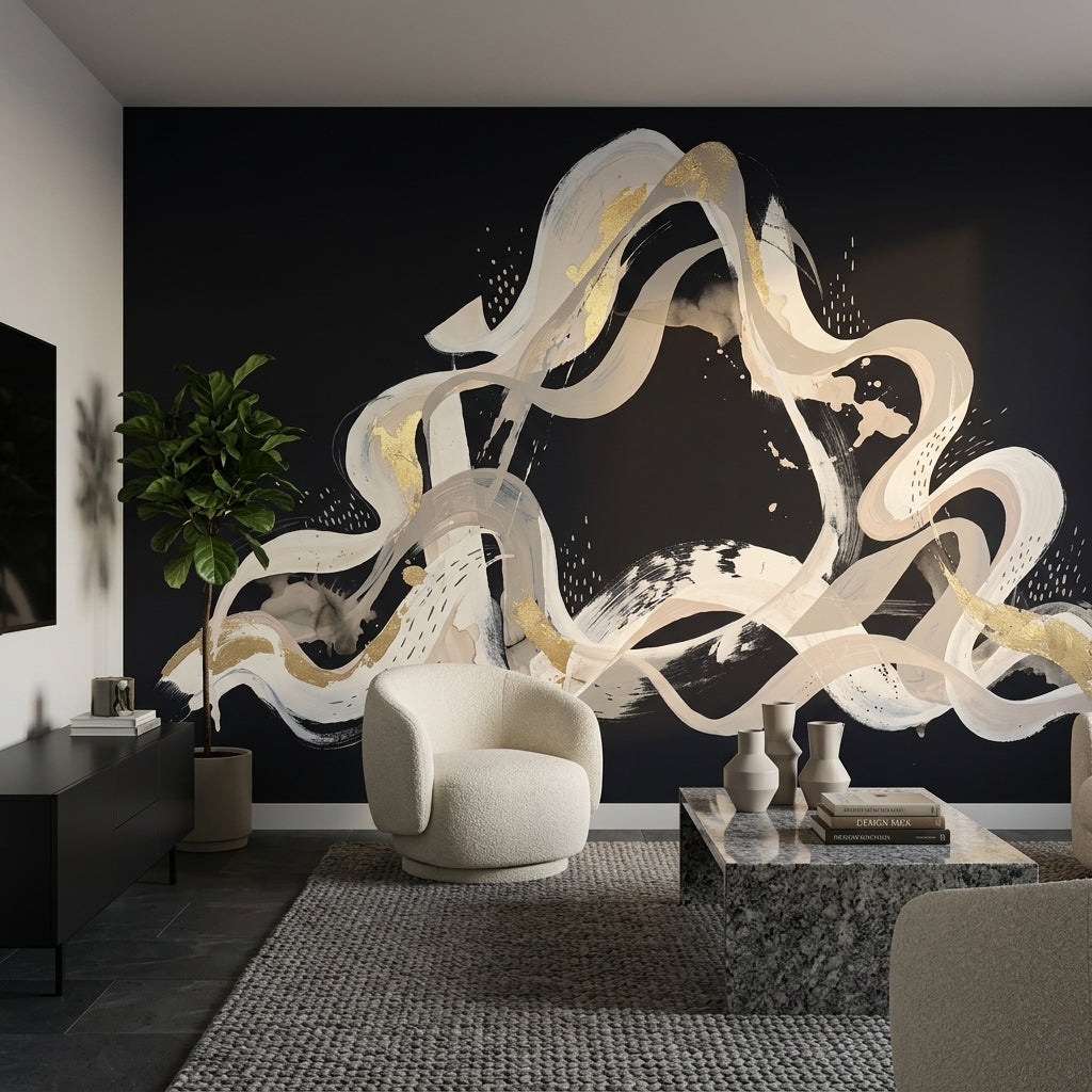 Background White Wallpaper Abstract Removable Modern Wall Decor