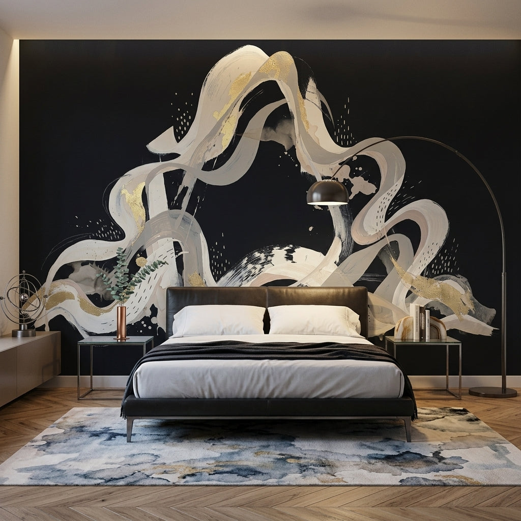 Background White Wallpaper Abstract Removable Modern Wall Decor