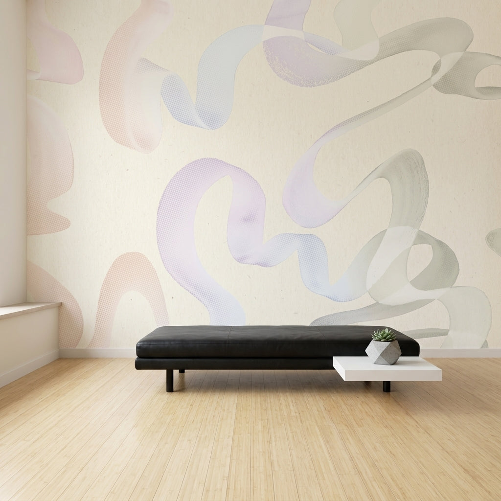 White Background Wallpaper Minimal Removable Abstract Wall Decor