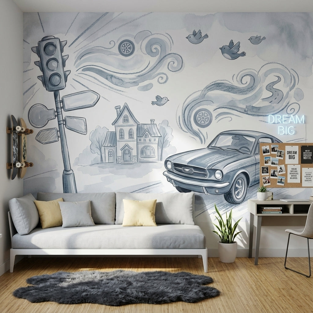 White Background Wallpaper Minimal Removable Watercolor Wall Decor