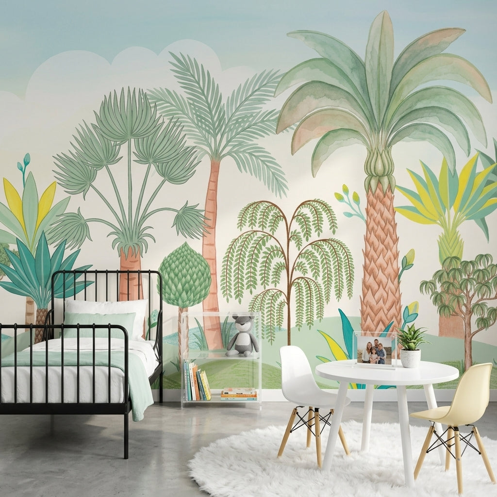 Tropical Wallpaper Palm Trees Botanical Removable Wall Decor