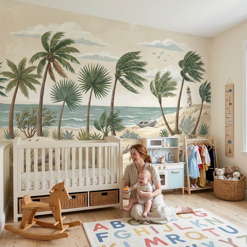 Tropical Beach Wallpaper Coastal Tropical Wall Mural