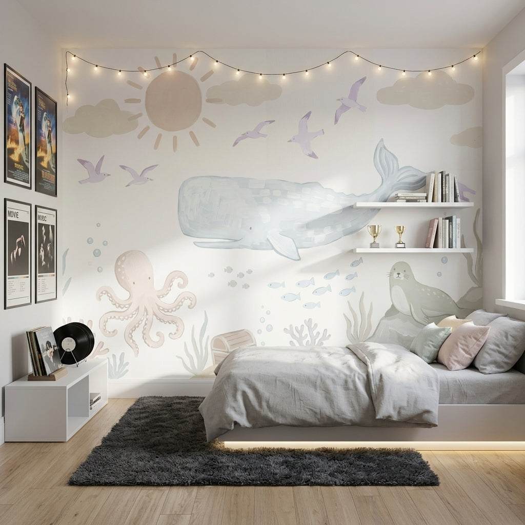 Underwater Wallpaper Whale Removable Nursery Wall Decor