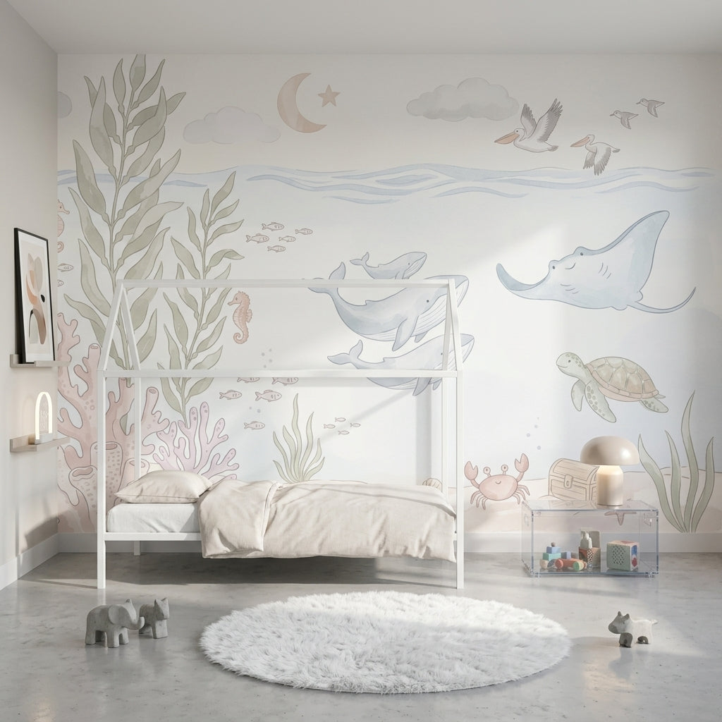 White Background Wallpaper Neutral Minimal Wall Mural