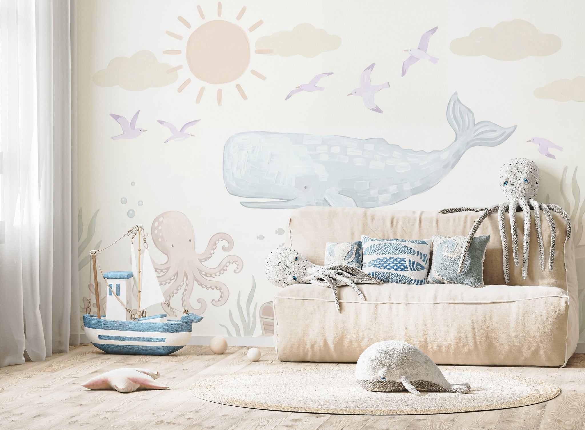 Underwater Wallpaper Whale Removable Nursery Wall Decor