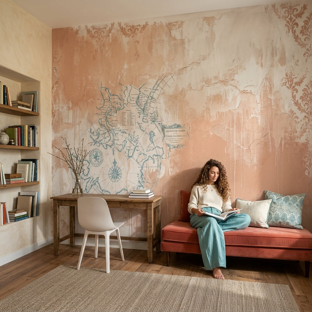 Vintage Map Wallpaper Nautical Chart Compass Rose Wall Mural